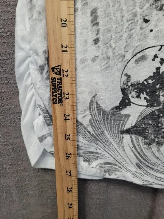 Y2K Girly Grunge Gray Rose Graphic Tank Top Sleeveless Racerback Boho Ruched - Picture 6 of 16